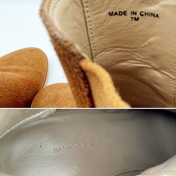 Banana Republic Suede Block Heel Chelsea Boot Whiskey Brown Suede Women’s Size 7 - Picture 13 of 16